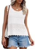 PRETTYGARDEN Womens Crochet Tank Tops 2026 Summer Spring Sleeveless Tops Cute Sw