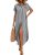 Zeagoo Dresses for Women Women’s Casual Short Sleeve Maxi Long Dress Linen Butto