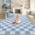 GarveeHome Checkered Light Blue and White 8×10 Area Rugs for Living Room Geometr