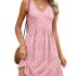FISACE Womens Summer Knit Sweater Tank Tops Round Neck Crochet Hollow Out Sleeve