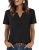 Zeagoo Shirts for Women 2026 Fashion Spring Tops Short Sleeve Henley Shirts Busi