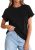 PRETTYGARDEN Womens Summer Tops 2026 Spring Casual Rolled Short Sleeve Basic Tee