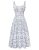 Women Floral Corset Dress Summer Milkmaid Sundress White Blue Floral XL