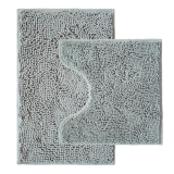 Bathroom Rugs Sets 2 Piece,Super Absorbent Chenille Bath Mats and U-Shaped Toile