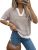 Arach&Cloz Women’s 100% Cotton Short Sleeve Sweater Polo V Neck Striped Pullover