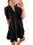 Dokotoo Womens Summer Dresses Puff Short Sleeve V Neck A Line Collared Short Shi