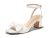 Coutgo Womens Bow Heels Sandals Block Low Heel Wedding Bride Dressy Shoes Open T