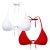 Herseas Women’s 2 Pack Sexy White Triangle Bikini Tops Halter Red Swimsuit Tops