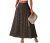 Lepunuo Casual Maxi Boho Skirts Casual Smocked Waisted Trendy Floral Skirts with
