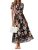Simplee Women Floral Summer Maxi Dress Boho Flowy Casual Chiffon Short Sleeves V