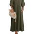 Summer Dresses for Women Casual Short Sleeve Loose Beach Cover Up Scoop Neck Flo