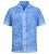 Mens Linen Blend Short Sleeve Vintage Printed Beach Shirts,Blue Dye,XL