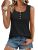 AUTOMET Womens Tank Tops 2026 Button Spring Summer Sleeveless Tee Henley Shirt S