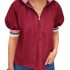 Womens Button Down Shirts Short Sleeve Summer Collared Stretch Basic Simple Work