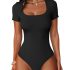 REORIA Women’s Halter Tops Plunge Neck Backless Double Lined Sexy Going Out Crop
