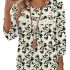 Ivicoer Womens 3/4 Length Sleeve Shirts Casual Chiffon Blouses Blue XL