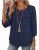 Ivicoer 3/4 Length Sleeve Womens Tops Round Neck Cute Blouse Dressy Casual Shirt