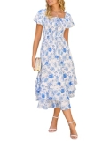 GRACE KARIN Womens Summer Floral Maxi Dress 2026 Flowy Wedding Guest Dress A Lin