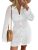 Saodimallsu Womens Crochet Swimsuit Coverup Button Down Long Sleeve Cardigan Min