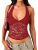 Matunana Women’s Lace Halter Tops Going Out V Neck Crop Backless Sleeveless Tank