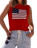 Ezbelle Sleeveless Sweater Women’s Summer Red Tops Crop Tank Shirts Going Out To