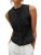 Saodimallsu Womens Sleeveless Sweater Vest Ruffle Button Down Knit Tank Top Summ