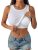 AUTOMET Women’s Ribbed Tank Tops with Built in Bras