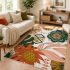 Tyrot Boho Floral 3×5 Washable Area Rug Flat Woven Ultra-Thin Low Pile Rug Non S