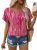 SHEWIN Women’s Tops Trendy V Neck Lightweight Summer Tops Casual Short Sleeve Sh