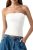 QINSEN Women’s Tube Tops Double Lined Slim Fit Strapless Bandeau Top Summer Goin