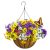 SupBri Artificial Pansies Hanging Flowers with Basket & 2 Fake Butterflies