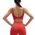 SUUKSESS Women Sexy Racerback 2 Piece Workout Sets V Neck Y Back Padded Sports B