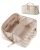BAGSMART Puffy Travel Makeup Bag Toiletry Bag for Women, Checkred Khaki