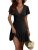 ANRABESS Womens Summer Dresses Short Sleeve Wrap V Neck A-Line Floral Mini Dress