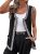 Dokotoo Womens Vest Black Cardigan for Women 2026 Casual Button Down Round Neck