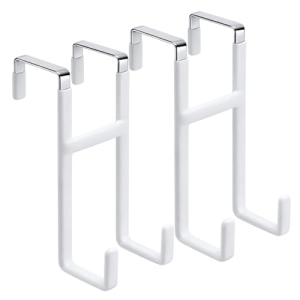 Dntorx Over Door Hook, 2 Pack Over Door Hanger with Dual Hook Heavy Duty White M