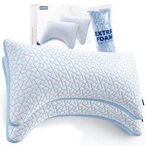 A-Pce Adjustable Pillow, King Size Set of 2 Bed Pillows for Sleeping