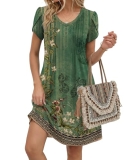 Zeagoo Floral Dresses for Women Casual Summer Dresses Fit and Flare Dress Loose