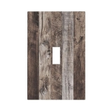 YGMMWP Decorative Light Switch Cover Plate Retro Grey Brown Wood Plank 1 Gang Si