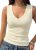 Prettywear Deep V Neck Tank Tops for Women Ribbed Sleeveless Summer Top
