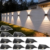 Solar Fence Lights Outdoor, 10 Pack Warm White Up and Down Solar Wall Lights