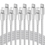SwaggWood USB C to USB C Cable, 5-Pack [3/3/6/6/10FT] 60W USBC Fast Charging Cab