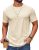 COOFANDY Cream Tshirt Men Crew Neck Tee Shirts Short Sleeve Casual Summer Classi