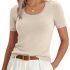 Ekouaer Womens Pajamas Set Soft Classic Notch Collar Bride Pjs Comfy Short Sleev
