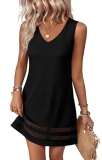 Sipaya Black Dresses for Women Casual Sun Dress Trendy V Neck Summer Dress Funer