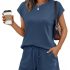 WIHOLL 2 Piece Sets For Women Summer Lounge Set Business Casual Date Outfits Tra