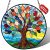 Stained Glass Window Hanging, Colorful Tree of Life Suncatcher for Door Home Dec