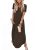 ANRABESS Women’s Summer Maxi Dress V Neck Short Sleeve Slit Side Shirt Dress Loo
