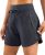 Women’s 5″ Athletic Gym Running Shorts with Zipper Pockets,Charcoal,XS