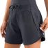 Women’s 5″ Athletic Gym Running Shorts with Zipper Pockets,Black,XS